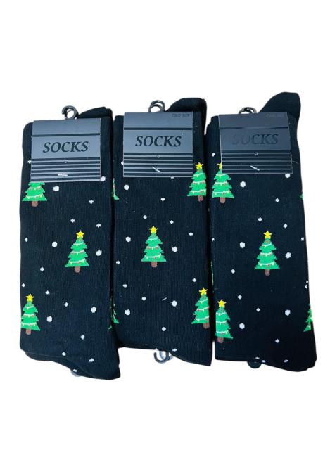 Sosete de Craciun Barbatesti ,Imprimeu Bradut,Engros